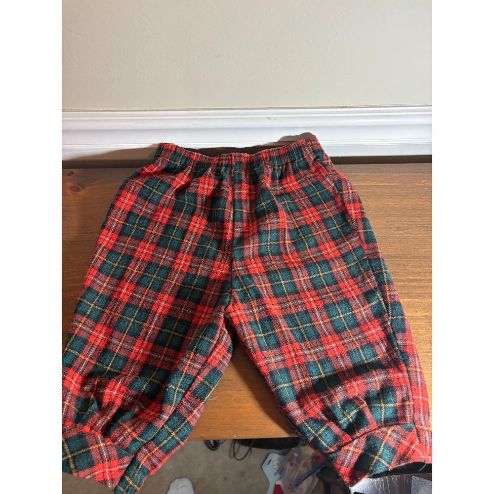 Baby Red Green Plaid Christmas Bloomers Holiday Trousers Pants
